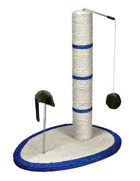 Когтеточка TRIXIE в виде столбика с шариком и мышкой на пружинке, 50см, арт.4306