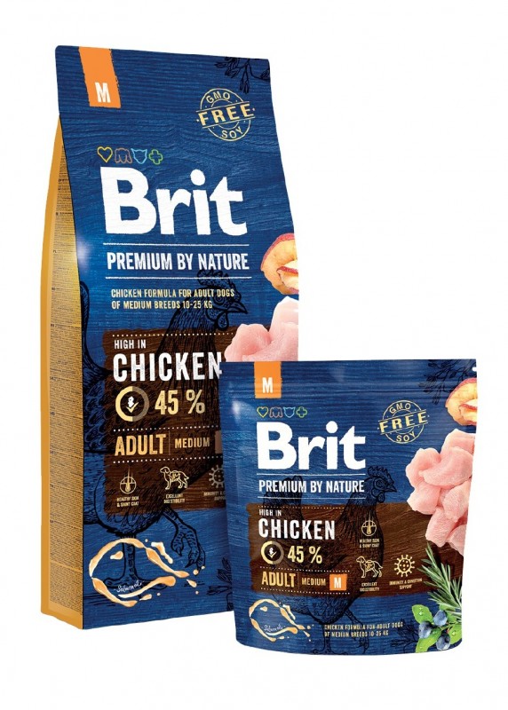 Корм Брит для собак средних пород (Brit Premium Adult M)
