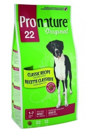 Корм для взрослых собак крупных пород "Классический рецепт 22" ягненок с рисом (Pronature Original 22 Classic Recipe Bigger Bites)