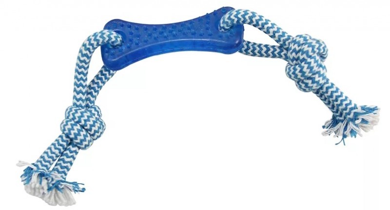 Игрушка для собак Triol из термопластичной резины "Кость с верёвкой", 85/280мм, арт.TPR14
